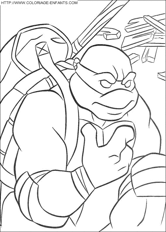 coloriage les tortues ninja donatello cherche une solution