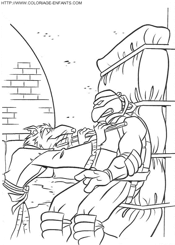Coloriage les tortues ninja donatello est capture à imprimer et à colorier