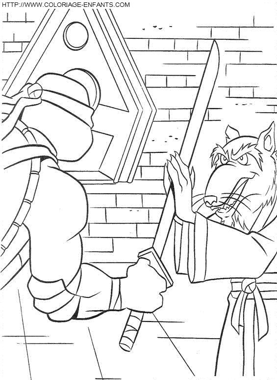 coloriage les tortues ninja et le maitre splinter