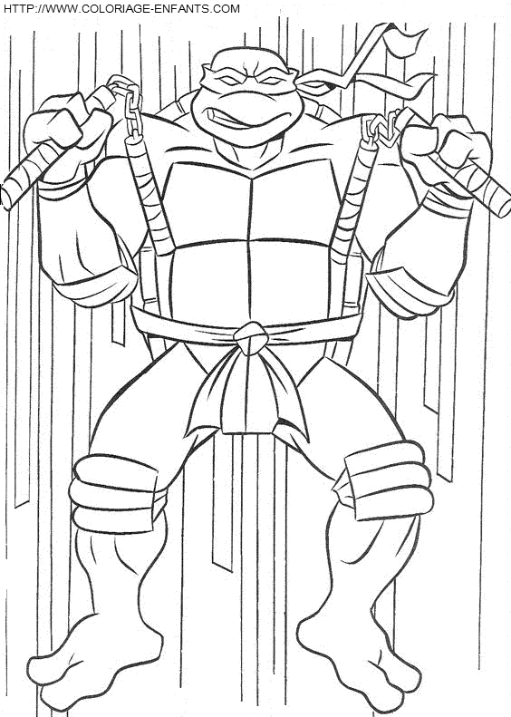 coloriage les tortues ninja michelangelo