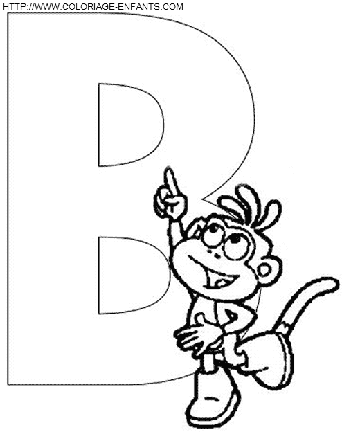 coloriage Alphabet Dora lettre B