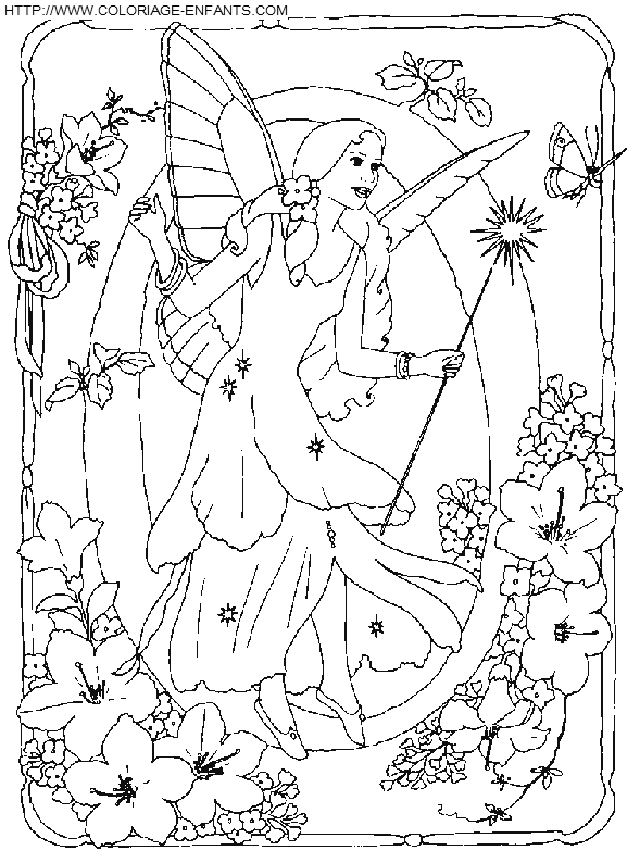 coloriage Alphabet fee lettre O