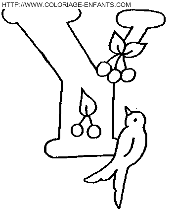 coloriage lettre oiseaux lettre y