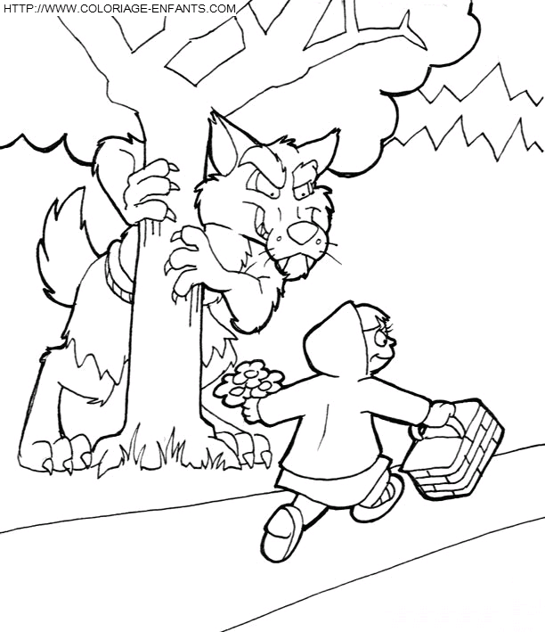 coloriage loups