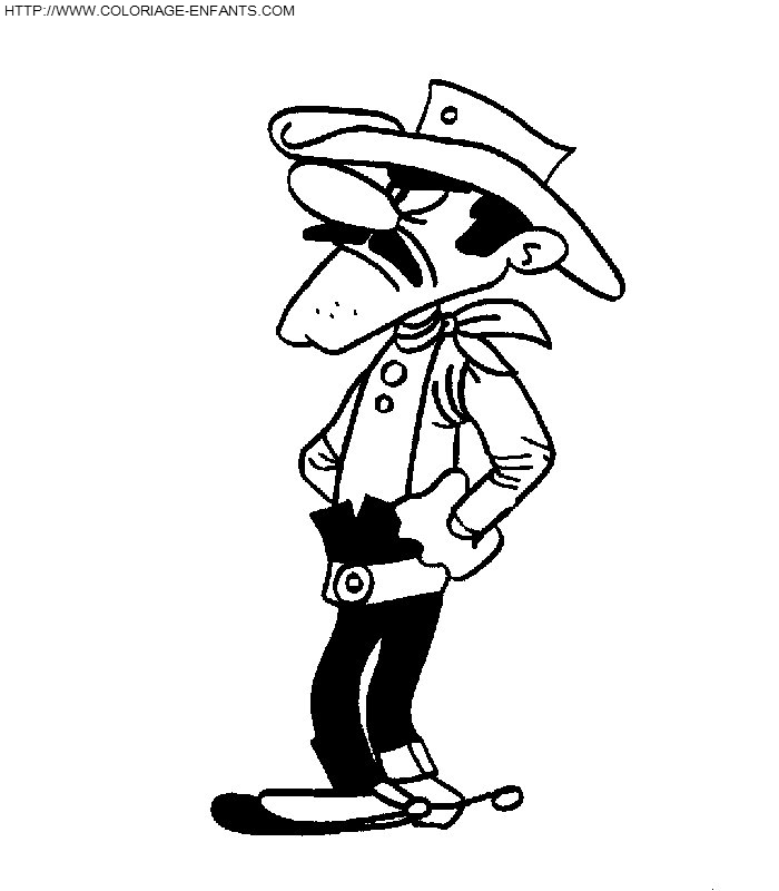 coloriage lucky luke joe dalton