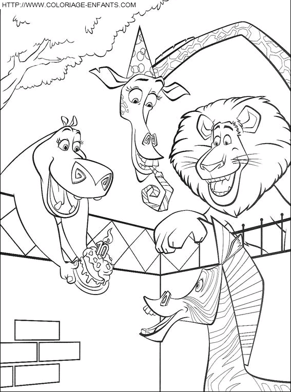 coloriage madagascar zoo new york