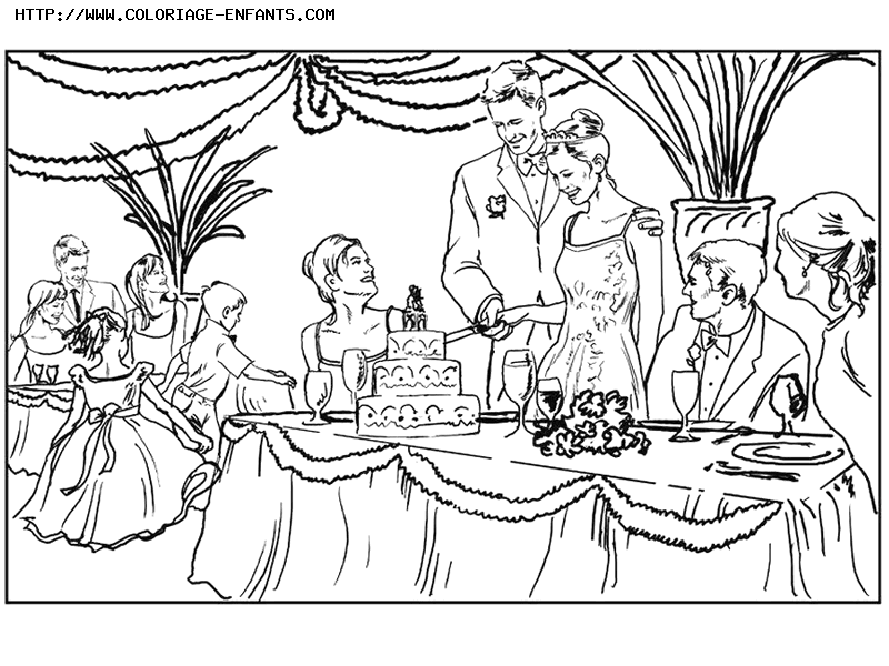 coloriage mariage