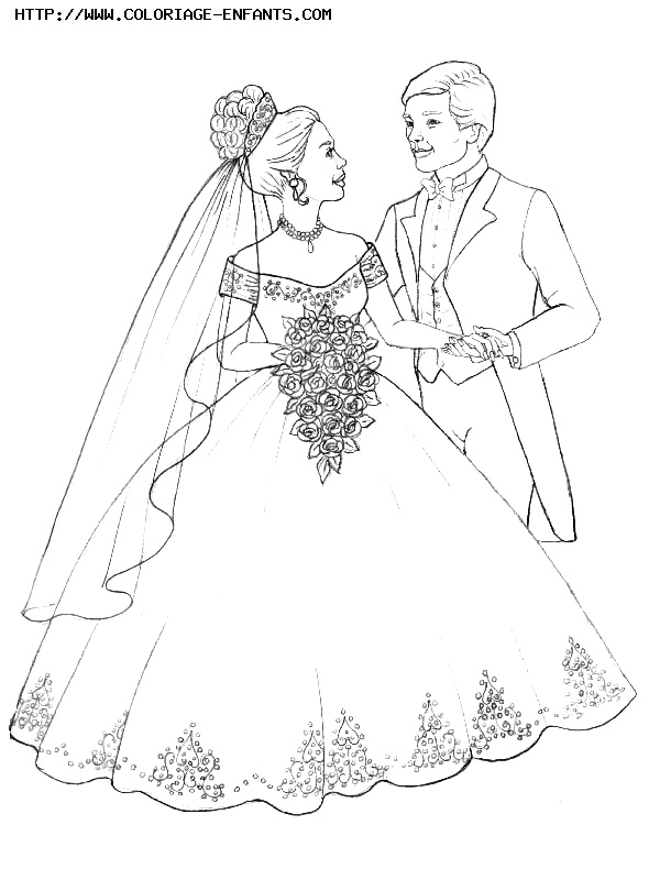 coloriage mariage