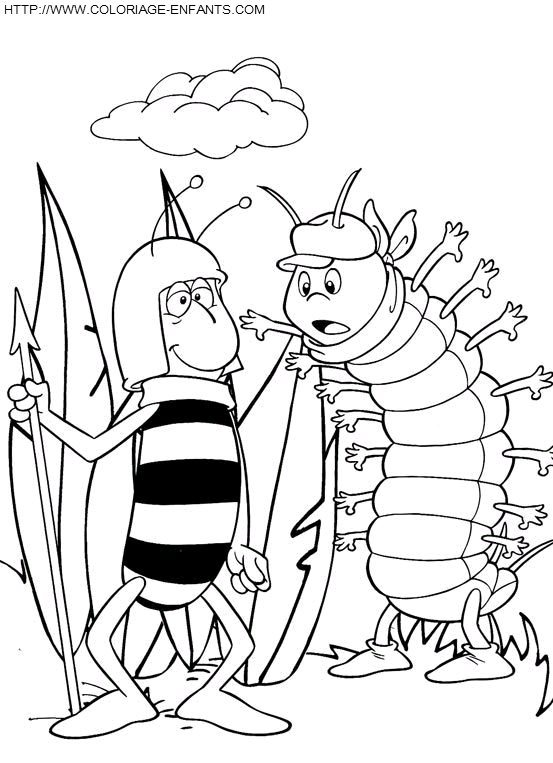 coloriage maya abeille mille pattes jerome