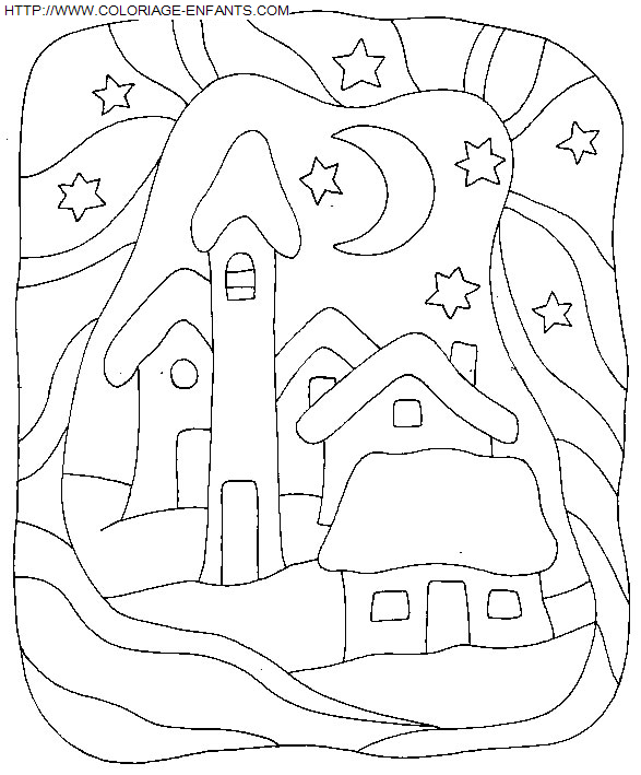 coloriage Nature Maisons