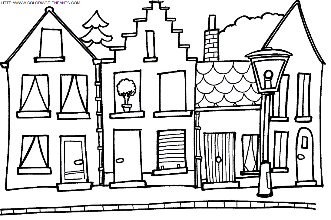 coloriage Nature Maisons