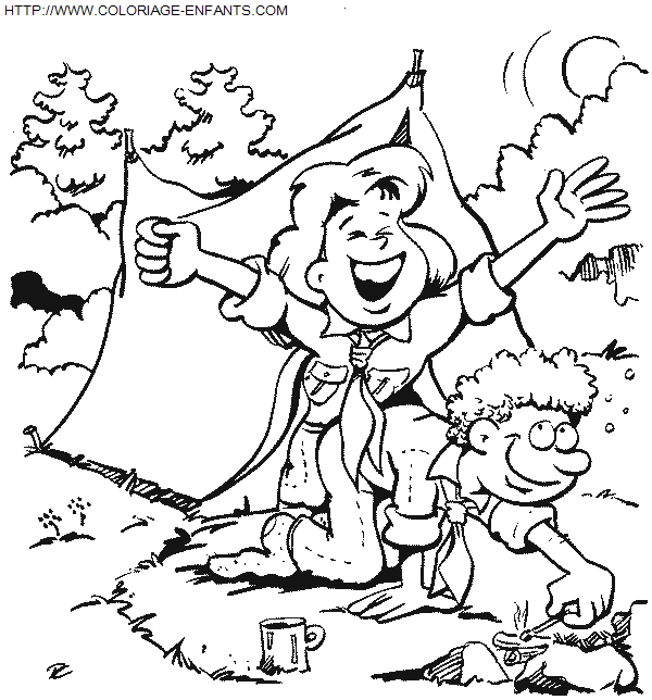 coloriage Nature Scouts