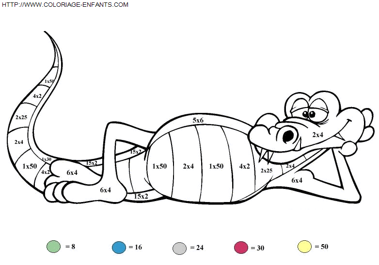 coloriage Nombres Multiplications