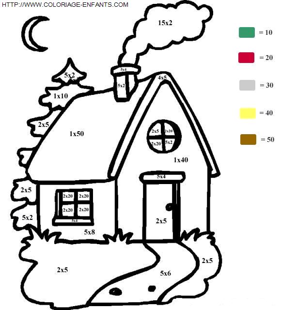 coloriage Nombres Multiplications