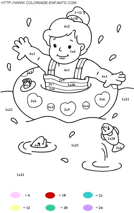 coloriage Nombres Multiplications