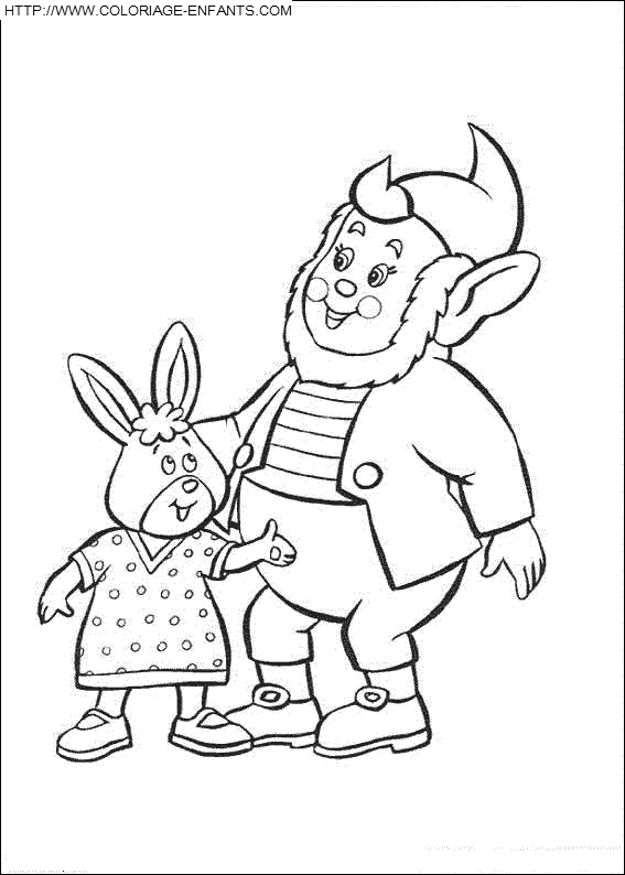 coloriage oui oui potiron et la dame lapin