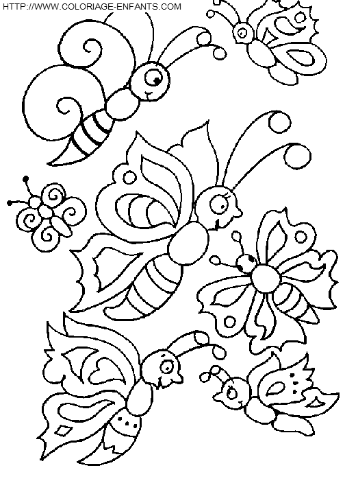 coloriage papillons