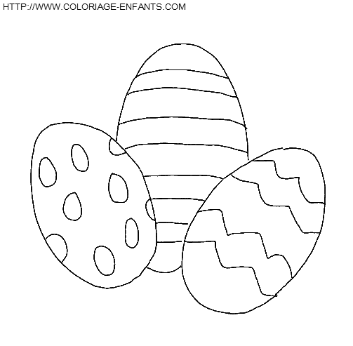 coloriage paques trois oeufs