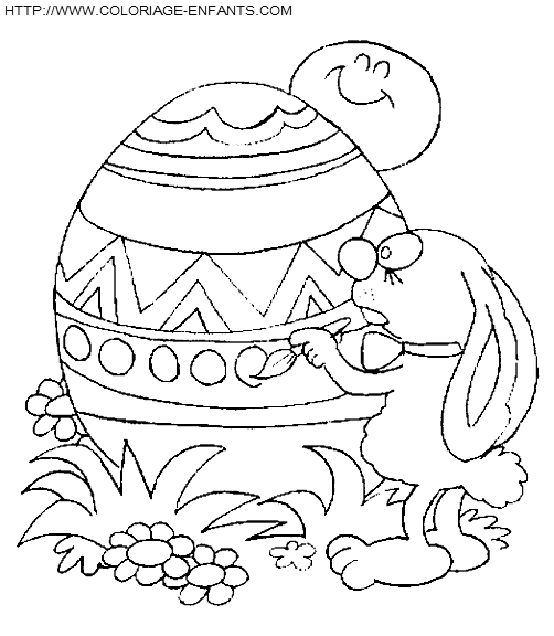 coloriage paques un oeuf decore