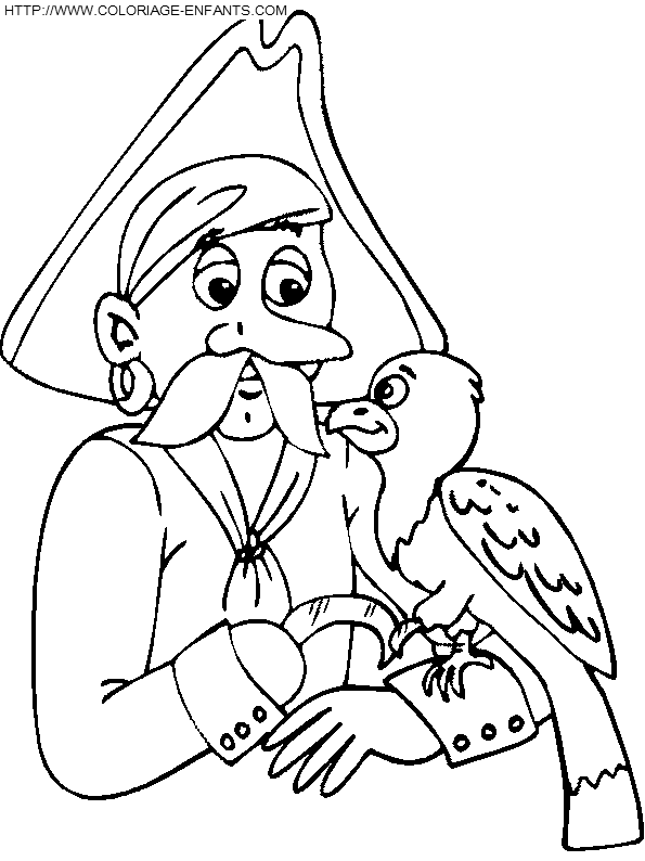 coloriage pirate avec crochet