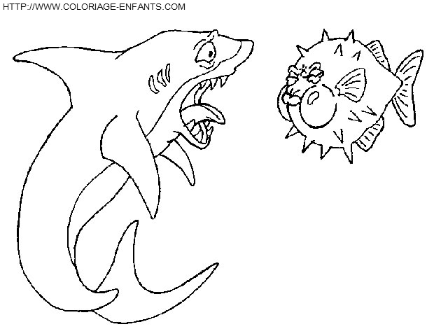 coloriage poissons