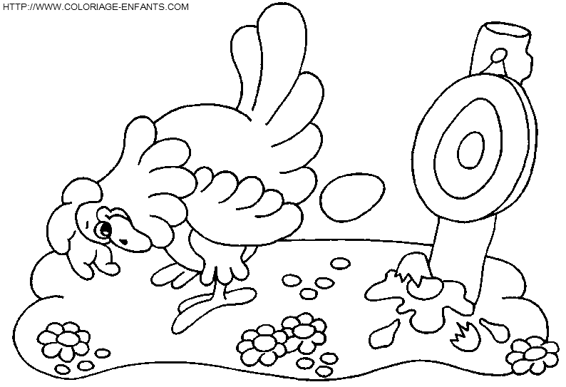 coloriage poules