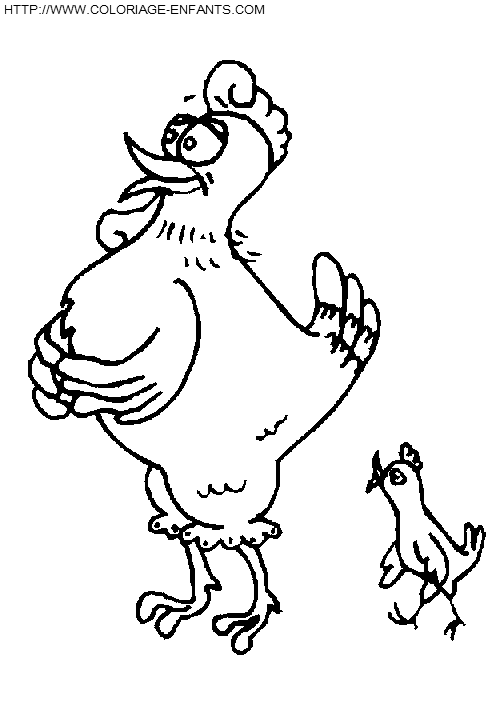 coloriage poules