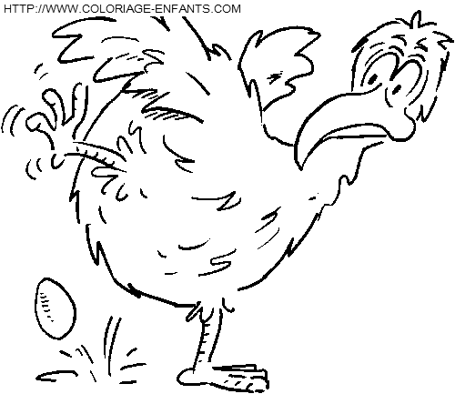 coloriage poules