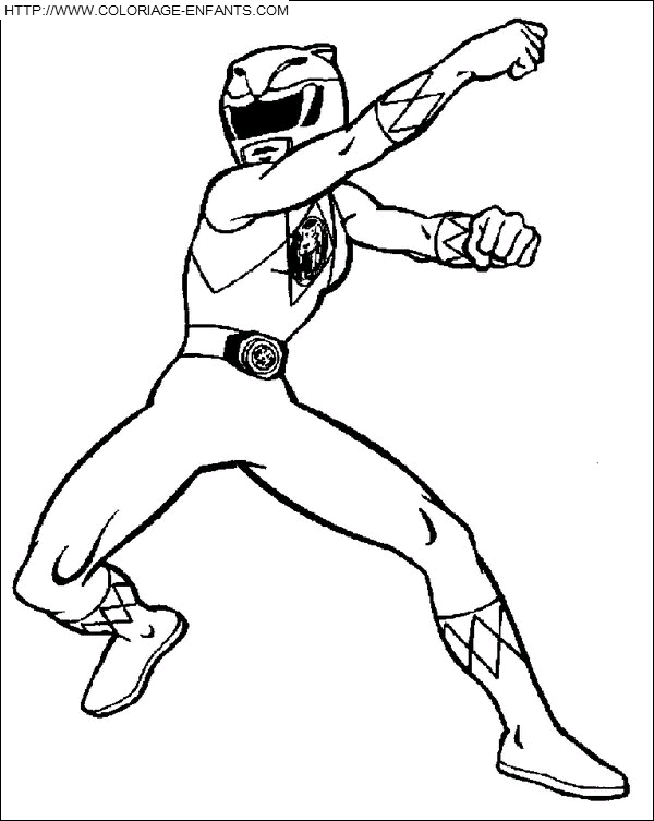 coloriage power rangers shane se defendant