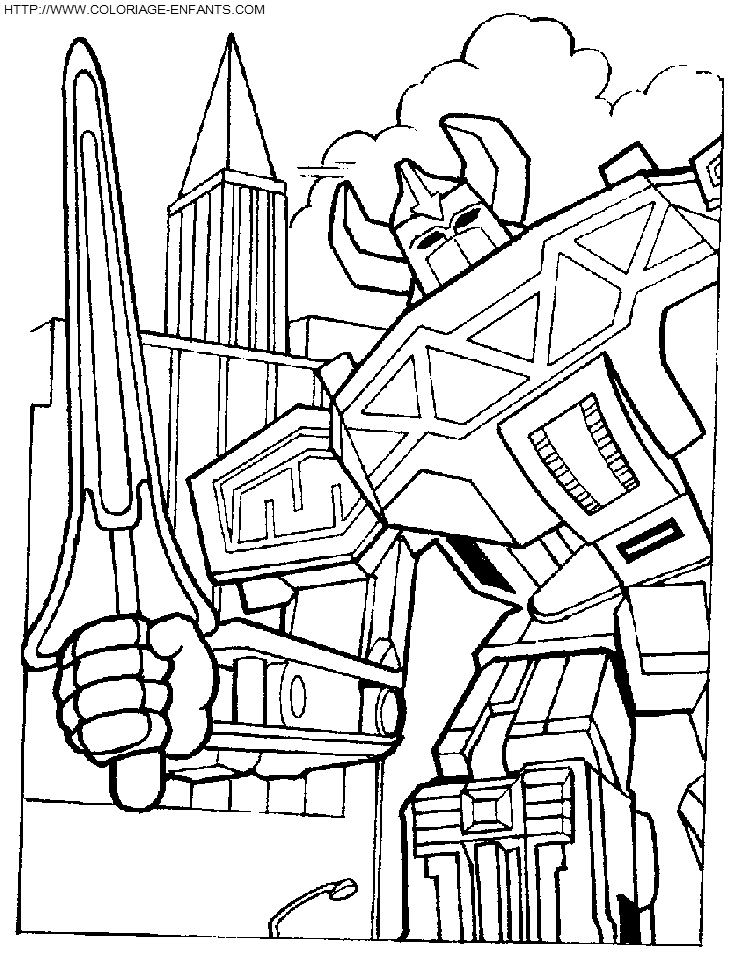 coloriage power rangers zurcane le robot