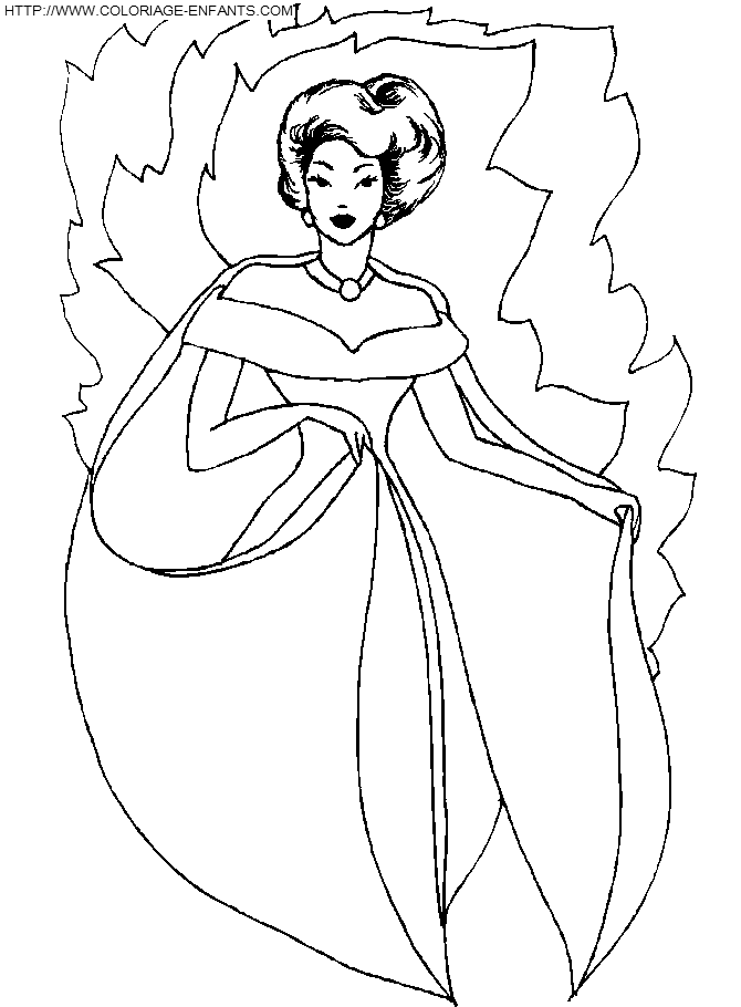 Coloriage Princesse Dans Un Miroir Déjà 2525 Fois Imprimés