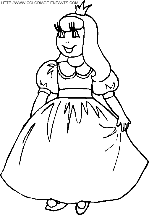 coloriage princesse petite fille