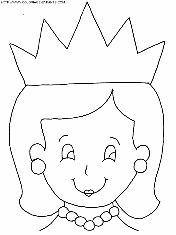 coloriage princesse tete de princesse