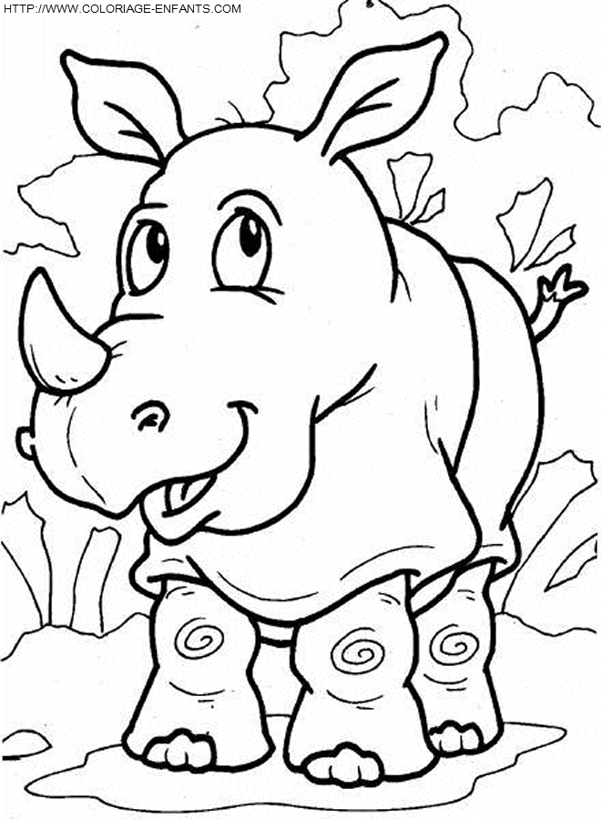 coloriage rhinoceros