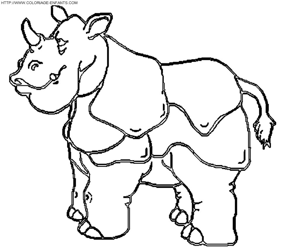 coloriage rhinoceros