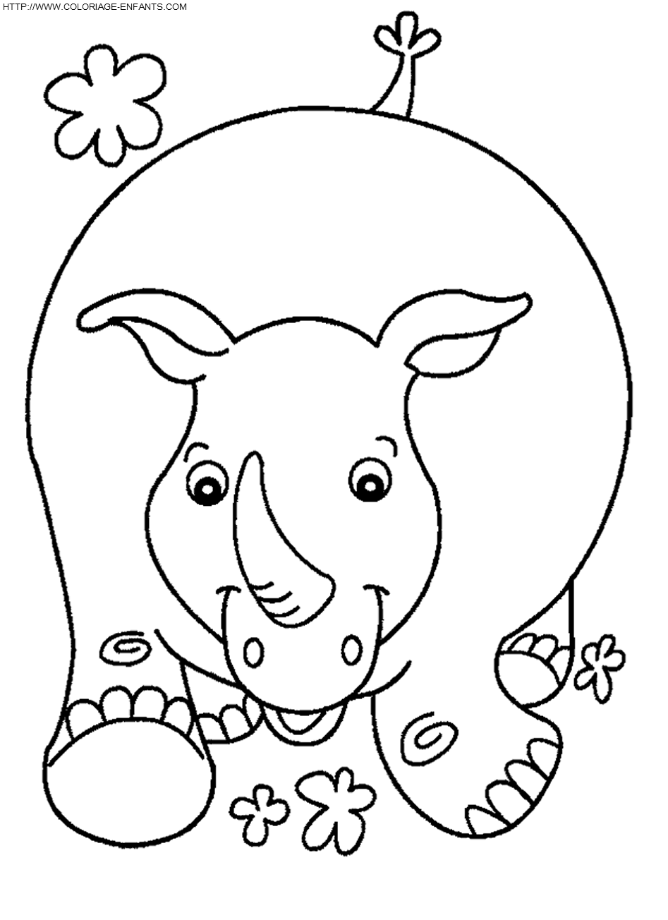 coloriage rhinoceros