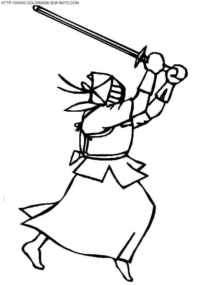 coloriage samourai guerrier