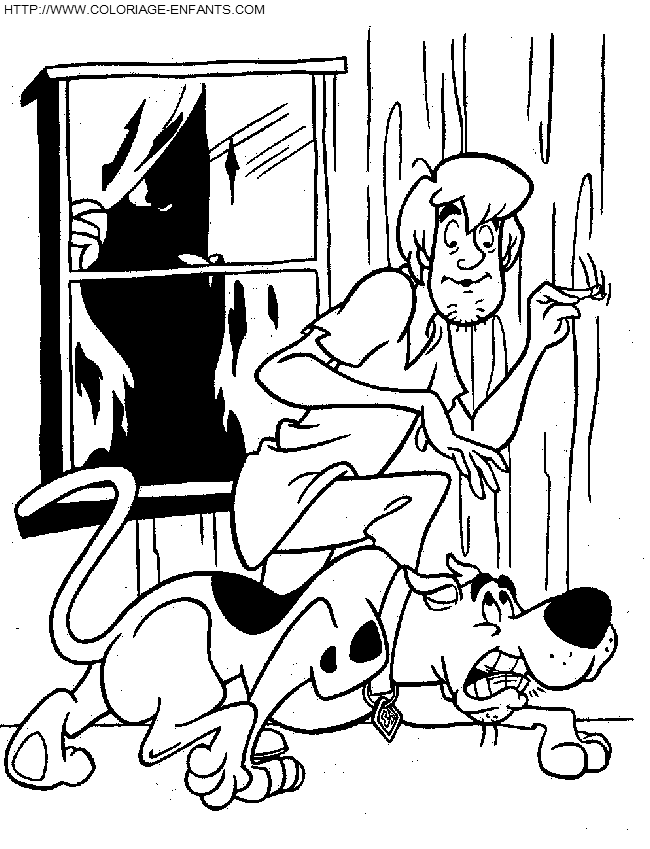 coloriage scoobydoo et son ami samy effrayes