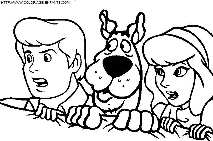 coloriage scoobydoo fred daphne caches