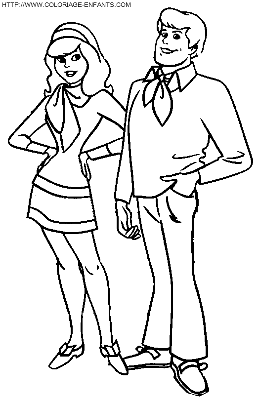 coloriage scoobydoo fred et daphne