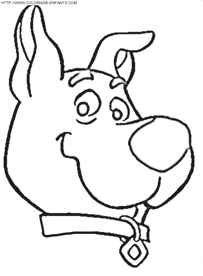 coloriage scoobydoo la tete du chien scooby