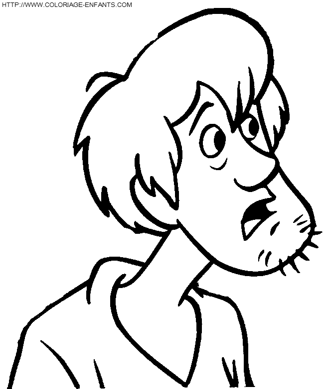 coloriage scoobydoo le visage de samy