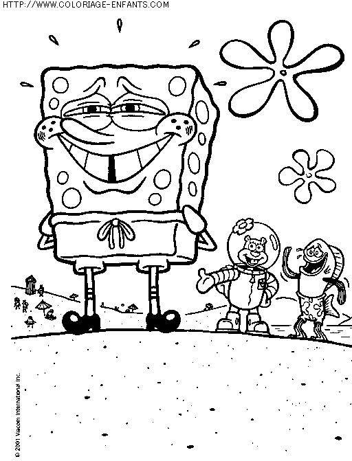 coloriage serie tv bob eponge et ses amis