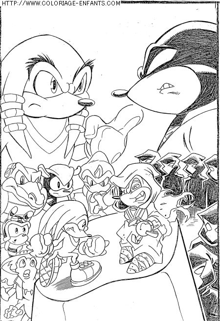 Coloriage serie tv sonic le herisson à imprimer et à colorier
