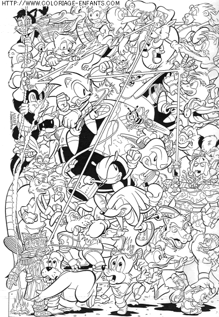 coloriage serie tv sonic le herisson