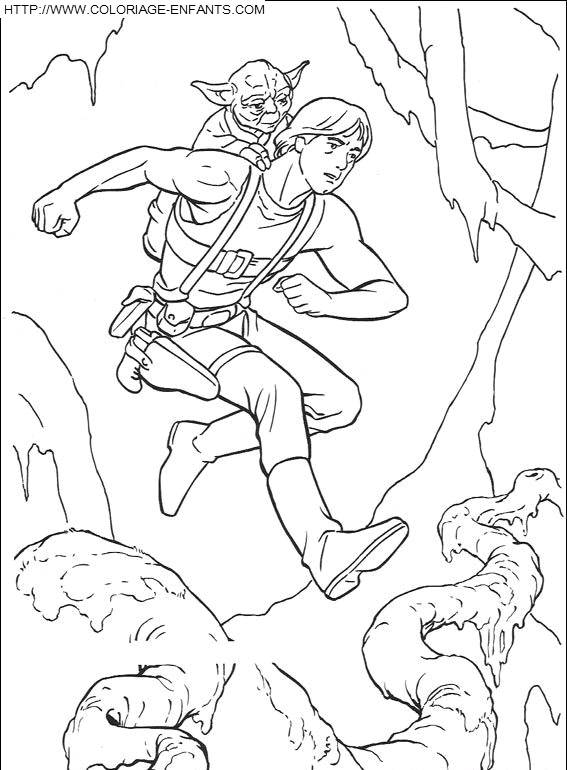 coloriage star wars course de luke skywalker