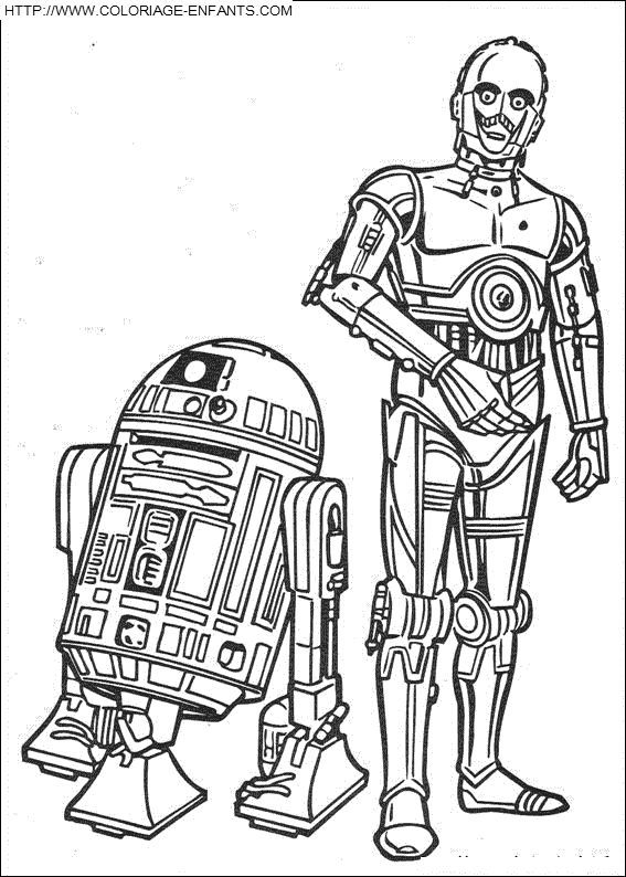 coloriage star wars d2 r2 et c 3po