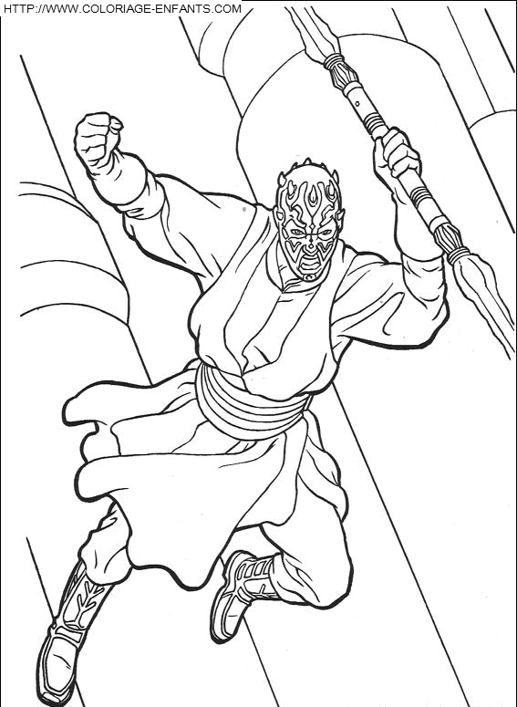 coloriage star wars dark maul