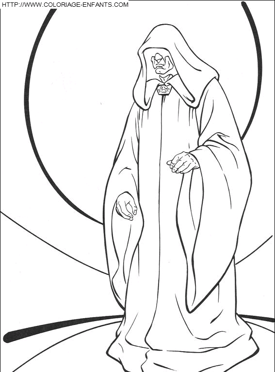 coloriage star wars empereur attendant les jedis