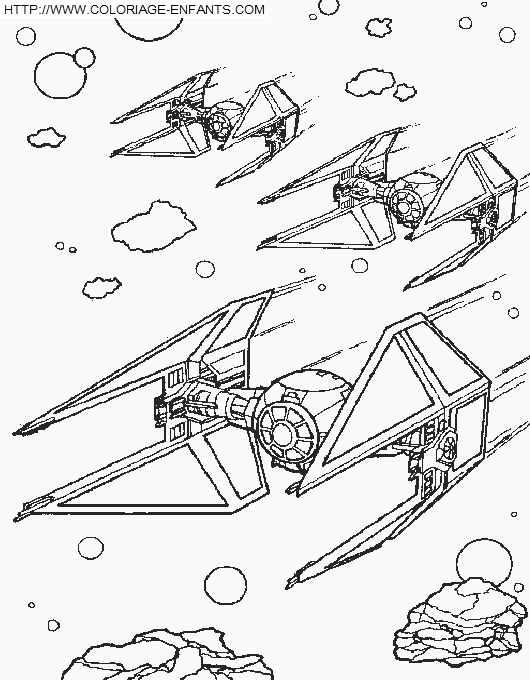 coloriage star wars escadron de chasseurs